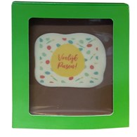 Paastablets 150 gram in geel, groene en witte doosjes 